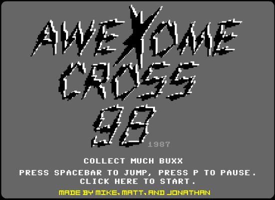 Awexome Cross 98 (Browser) screenshot: Title screen