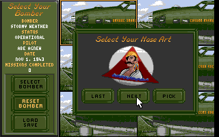 B-17 Flying Fortress (Amiga) screenshot: Select your nose art