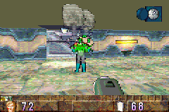 BackTrack (Game Boy Advance) screenshot: Shooting