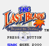 The Last Blade: Beyond the Destiny (Neo Geo Pocket Color) screenshot: Title screen.