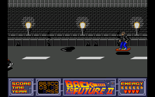 Back to the Future Part II (Amiga) screenshot: In the tunnel.