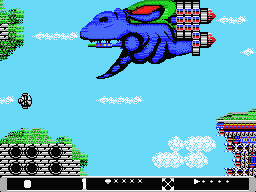 Barunba (MSX) screenshot: The mid-level boss must be beaten before you can continue.