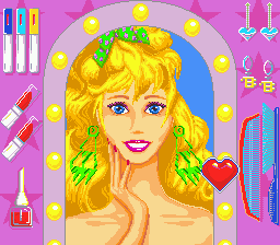 Barbie Super Model (Genesis) screenshot: The make-mirror screen