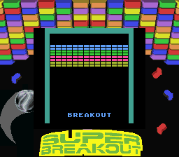 Arcade Classics: Battlezone/Super Breakout (Game Boy) screenshot: Super Breakout title screen (Super Game Boy)