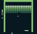 Arcade Classics: Battlezone/Super Breakout (Game Boy) screenshot: Super Breakout: Breaking blocks.
