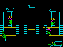 Bear Bovver (ZX Spectrum) screenshot: You arrive in your car at the beginning of the game