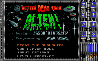 Better Dead Than Alien! (Atari ST) screenshot: Main menu