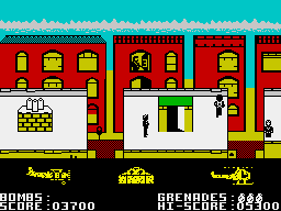 Biggles (ZX Spectrum) screenshot: Biggles has done it, now Jim has to