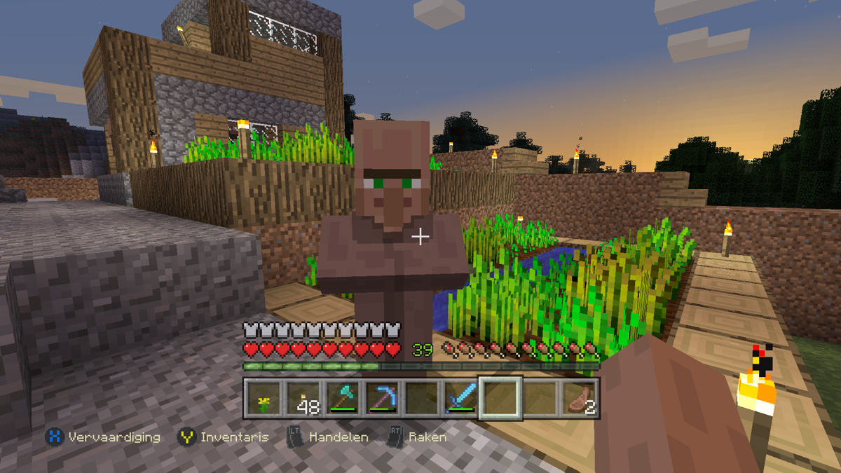 Minecraft: PlayStation 4 Edition (Xbox One) screenshot: Trading with a villager