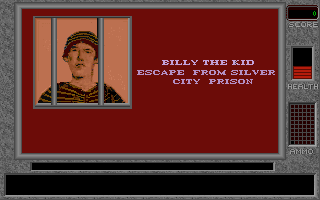 Billy the Kid Returns! (DOS) screenshot: Stage 1's intro screen.