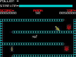 Antics (ZX Spectrum) screenshot: The first undergorund screen fi you go that way
