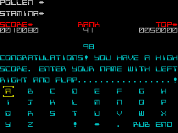 Antics (ZX Spectrum) screenshot: High score entry