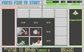 Blasteroids (Atari ST) screenshot: The level selection screen