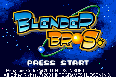 Blender Bros. (Game Boy Advance) screenshot: Title screen.
