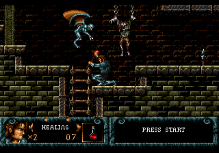 Blades of Vengeance (Genesis) screenshot: Blocking an attack