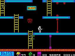 Blind Panic (ZX Spectrum) screenshot: An easy way to climb a level here