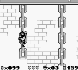 The Blues Brothers: Jukebox Adventure (Game Boy) screenshot: Use the chain to climb up higher