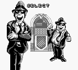 The Blues Brothers: Jukebox Adventure (Game Boy) screenshot: Choose which brother you want to play