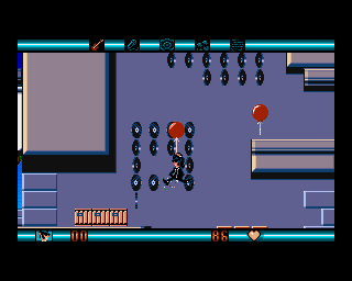 The Blues Brothers (Amiga) screenshot: Grabbed a balloon...