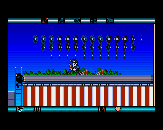 The Blues Brothers (Amiga) screenshot: A lot of records to collect here!