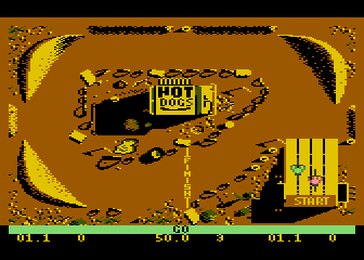 BMX Simulator (Atari 8-bit) screenshot: Go! Beginning the first race...