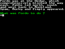 Bored of the Rings (ZX Spectrum) screenshot: The 'lousy stinking hobbitses' of the original