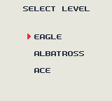 Space Marauder (Game Boy Color) screenshot: Level select
