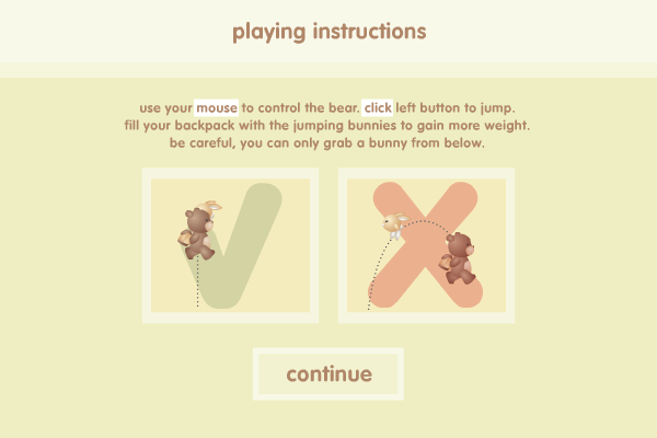 Bungee Bear (Browser) screenshot: Instruction screen