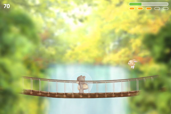 Bungee Bear (Browser) screenshot: Protected by a force field.