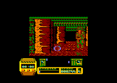 Butcher Hill (Amstrad CPC) screenshot: A soldier blocks your way