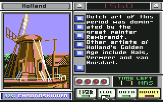 Where in Time Is Carmen Sandiego? (Commodore 64) screenshot: Holland, 1560
