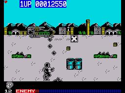 Cabal (ZX Spectrum) screenshot: End of level boss