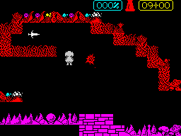 Riddler's Den (ZX Spectrum) screenshot: A monster is being spawned.