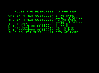 Bridge Bidding Trainer (Commodore PET/CBM) screenshot: I didn't get this far