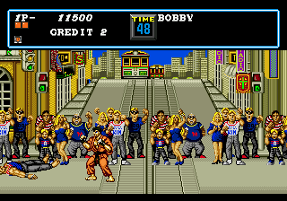 Street Smart (Genesis) screenshot: Laying out Bobby