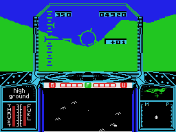 Strike Force Harrier (MSX) screenshot: High ground (MSX1)