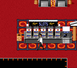 Super Caesars Palace (SNES) screenshot: Walking by slot machines