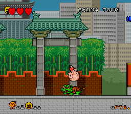 Super Bonk (SNES) screenshot: Always hit enemies with your head first.