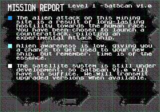 Sub-Terrania (Genesis) screenshot: Mission 1 report