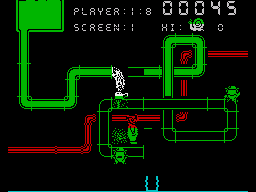 Super Pipeline II (ZX Spectrum) screenshot: Shot something
