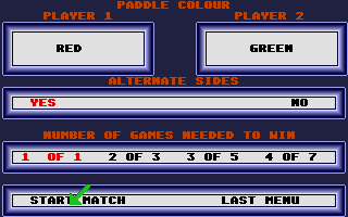 Superstar Indoor Sports (Atari ST) screenshot: Game setup