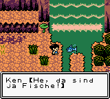Survival Kids (Game Boy Color) screenshot: That fish looks tasty...