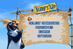 Surf's Up (Game Boy Advance) screenshot: Menu