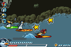 Surf's Up (Game Boy Advance) screenshot: Getting stars will raise your Boost Meter...