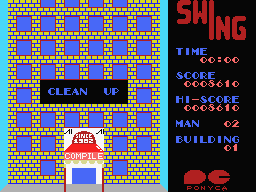 Swing (MSX) screenshot: All windows of the skyscraper are cleaned.