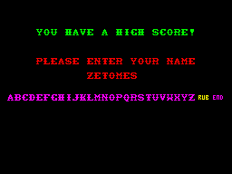 Shoot-Out (ZX Spectrum) screenshot: Game Over.