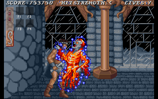 Sword of Sodan (Amiga) screenshot: Killing the putative wizard