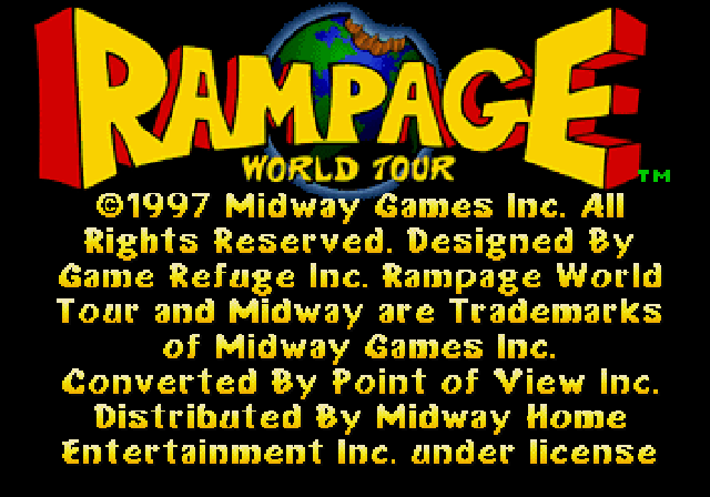 Screenshot of Rampage World Tour (SEGA Saturn, 1997) - MobyGames