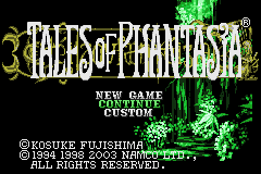 Tales of Phantasia (Game Boy Advance) screenshot: Title screen