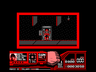 Techno Cop (Amstrad CPC) screenshot: Entering an elevator